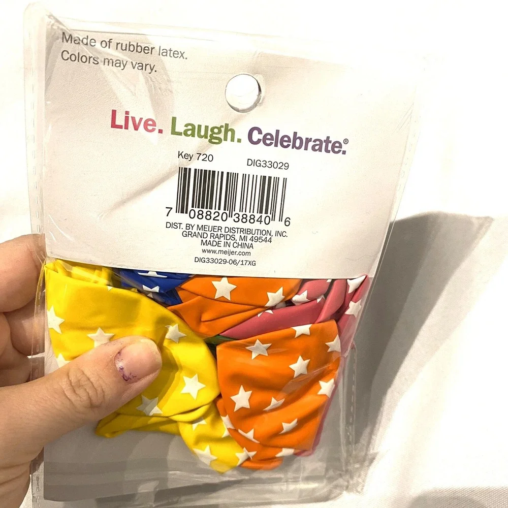 10‎ count star party balloons multicolor 12 inch